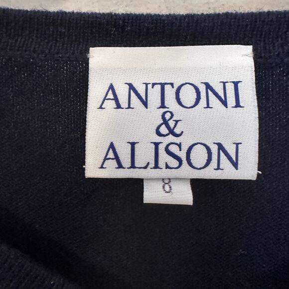 Antoni & Alison Black & Red polka dot sweater size 8 - Picture 2 of 7